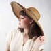 30% OFF SALE - Vintage Wide Brimmed Hat // 1980s KOKIN Straw Picture Hat with Metallic Trim