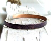 Deep Purple Patinaed Hammered Copper - Cuff Bracelet -Regalia Patina Jewelry -Jewellery