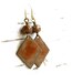 Rust Patinaed Brass Diamond - Patina Earrings -Rust -Jewellery
