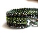Dark Green Beadwork Bracelet Wide Beadwoven Band Beaded Glass Fern Pearl Statement Jewelry