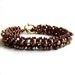 SALE - Rust Pearls, Metallic Copper Glass - Beadwoven Bracelet - Caterpillar -Jewellery
