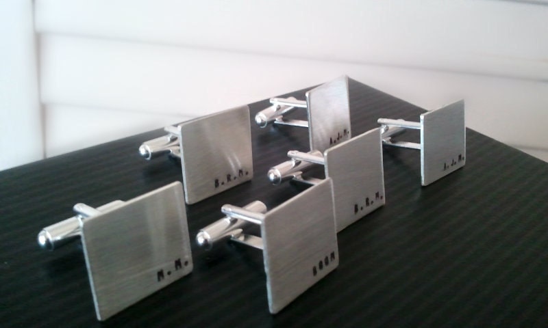 cufflinks - Sterling Silver - Custom Text - Great Groomsmen gift