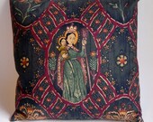 Pillow Cover, Primitive Virgin and Child