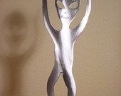 Extraterrestrial Roswell Metal Lawn Yard Art Garden Decor Stake UFO Crash Site Plant Spike Alien Galaxy Area 51 Outdoor Ornament