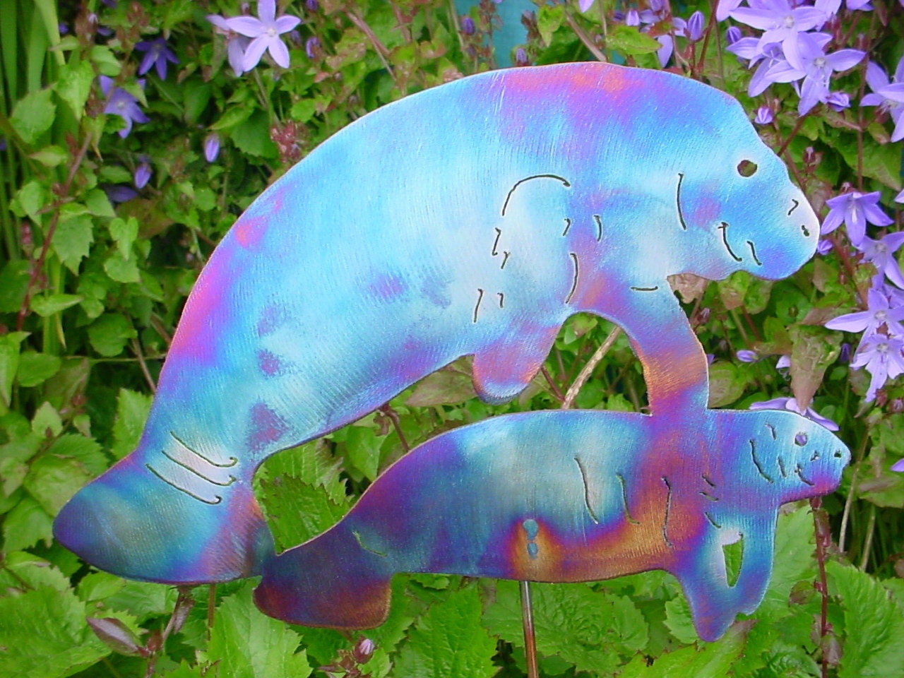 Manatee Sea Cow Florida Metal Lawn Decor by steelknightdesigns