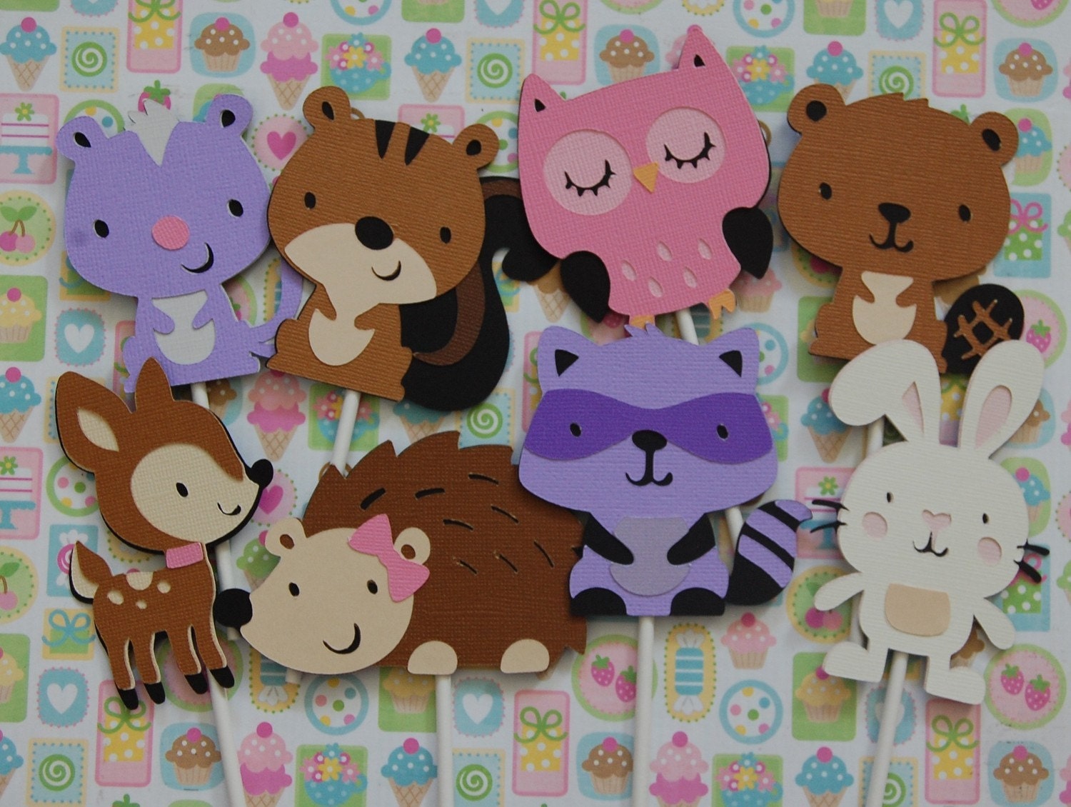 Items similar to Woodland Animal Cupcake Toppers on Etsy