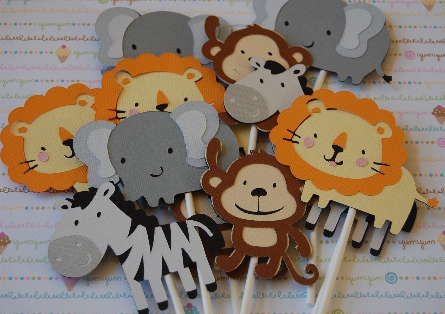 SAFARI Animal Cupcake Toppers by ajzdelights on Etsy
