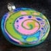 Summer Spiral Polymer Clay Pendant In Pink and Green