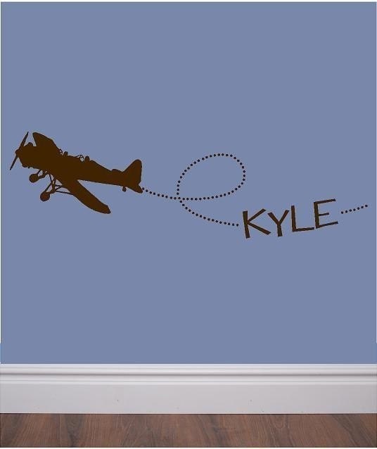 Custom Vinyl Airplane decal - personalized with child's name