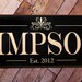 Personalized, custom sign-great wedding gift - bridal shower, anniversary, housewarming-perfect for any home (Simpson)