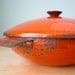 Hanova of Pasadena Orange Lava Enamelware Casserole