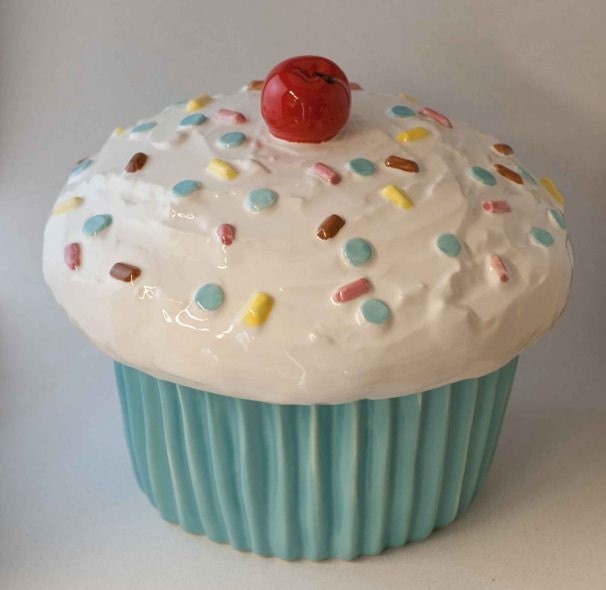Giant cupcake cookie jar canister by apiecebydenise on Etsy