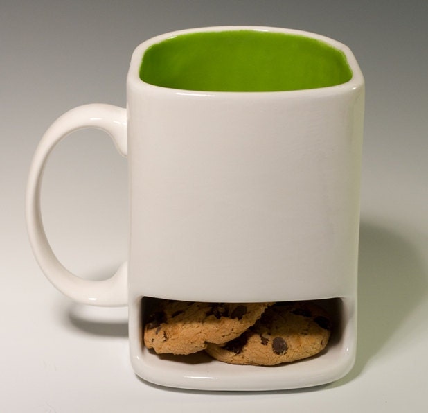 White and lime green Dunk mug