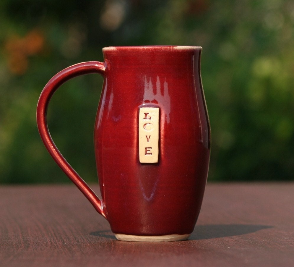 Red Love Coffee Mug - Wheelthrown