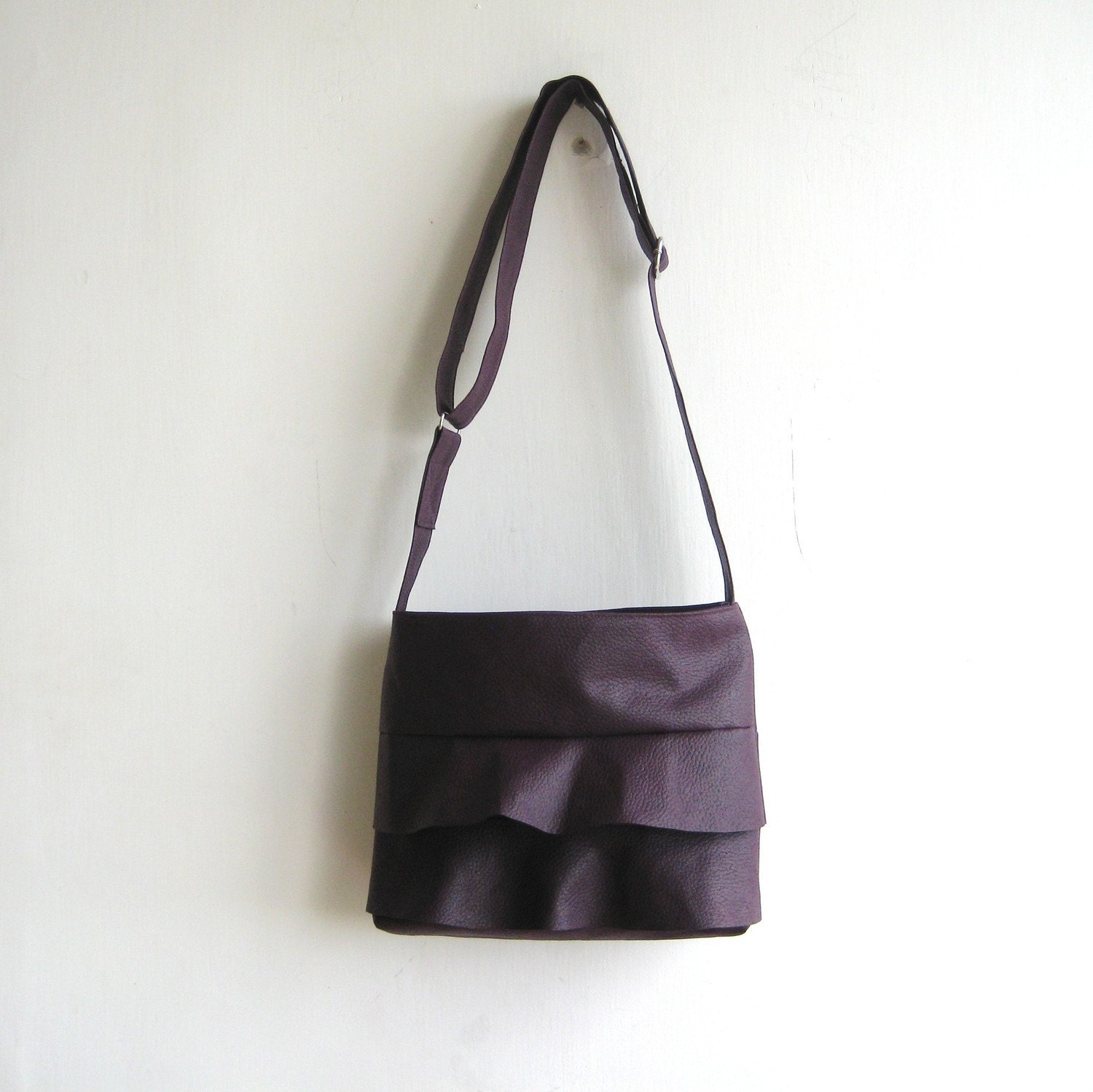 Ruffle Deep Purple Handbag - Crossbody