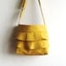 Ruffled Yellow Handbag - Crossbody