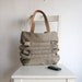 Natural Color Bag with Pleats and Leather Straps