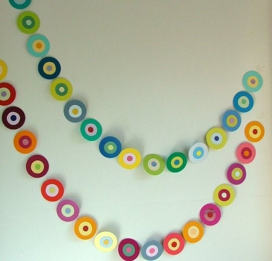 Last One Spring Paint Chip Garland.....Blue-Green-Yellow-Grey-Brown....