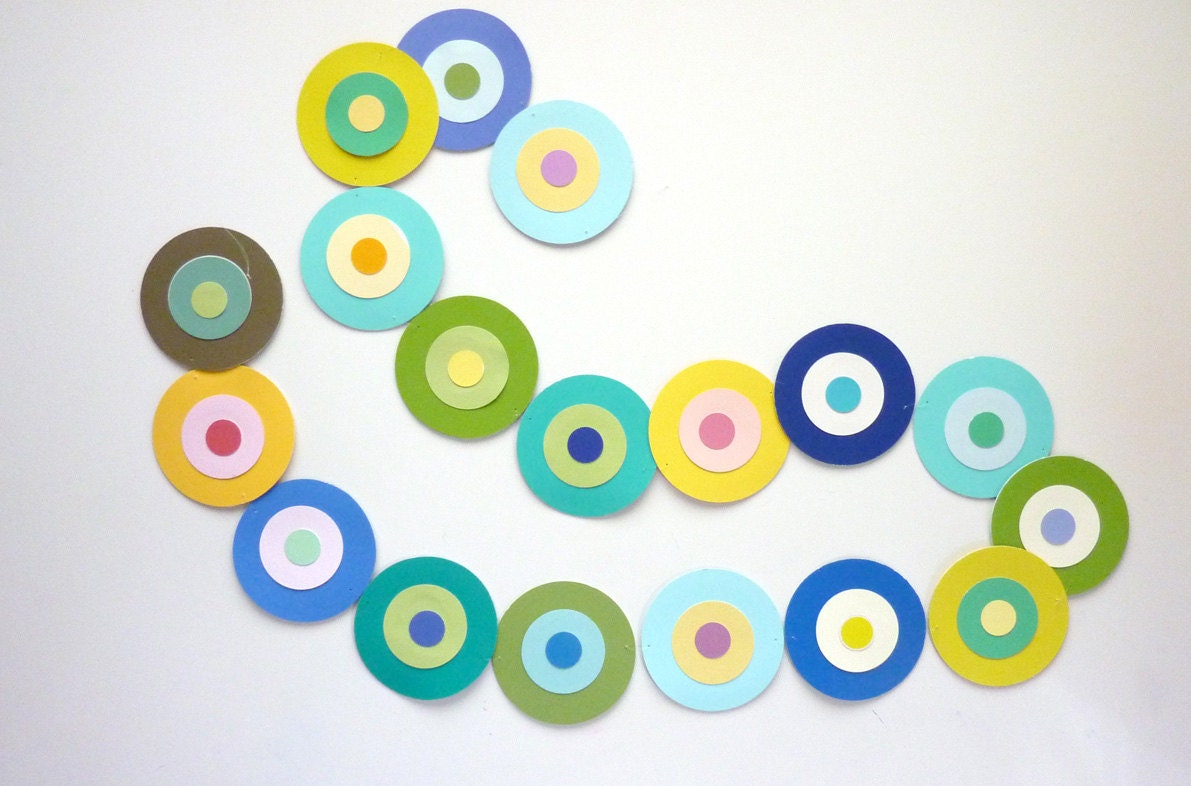 Last One Spring Paint Chip Garland.....Blue-Green-Yellow-Grey-Brown....
