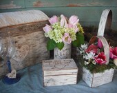 Birch bark wedding package w/10 vases, card chest, program basket, flower girl basket, ring pillow and more. For your nature wedding.