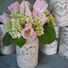 12 Birch bark covered glass vases. Personalized with a heart and your initials for your woodland, rustic, nature Wedding