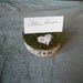 set of 12 Place card holder made from a slice of Birch and moss. Engraved with your initials or the date of your wedding.