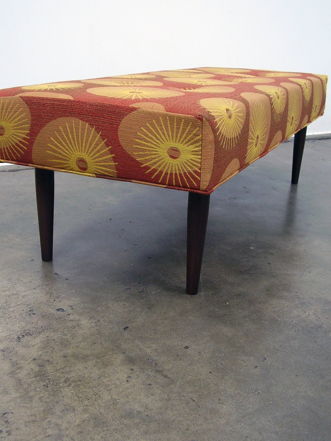 Starburst Pattern Mid Century Inspired Bench