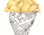 Print Special Offer.  Chips in Newspaper Illustration A4. French Fries to go.