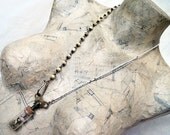 When the Child was a Child. Frozen Charlotte Long White Victorian Assemblage necklace.