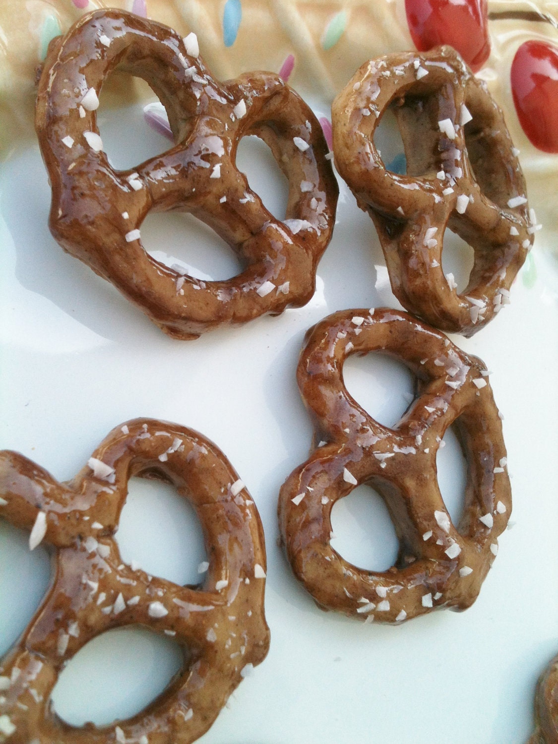 food, DIY supply Polymer clay Pretzels for 18inch dolls 6pc party theme