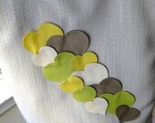 Upcycled Tote - Yellow Floating Hearts in Leather