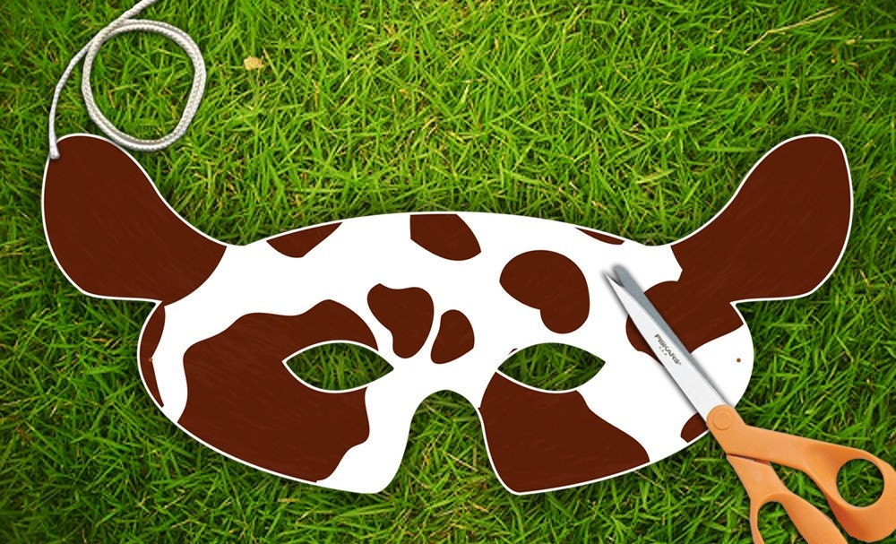 Cow Halloween or Party Mask - Printable PDF