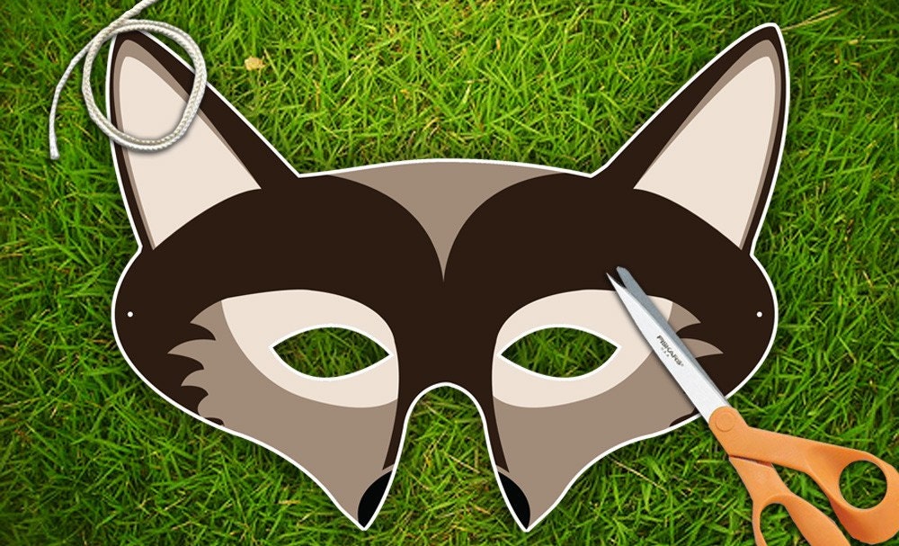 Wolf Childrens Halloween Mask, Party Mask, Printable PDF