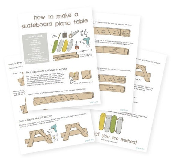 Children's Skateboard Picnic Table PDF