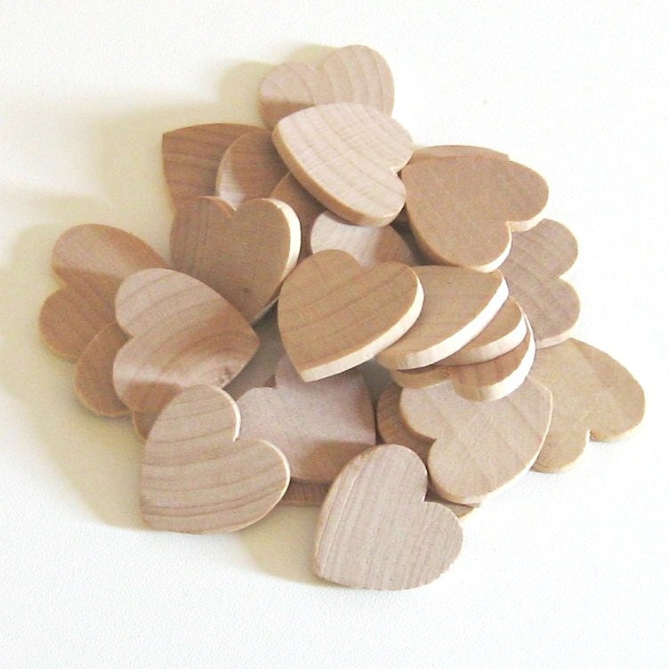 Unfinished Wooden Hearts - 1 inch - Pack of 25