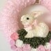 Easter Bunny Wreath - Pink Spring or Nursery Wreath, 12 inch size