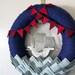 Nautical Wreath, Ship Wreath, Yarn and Felt Wreath, Wreath for Boys, 12 inch size