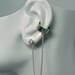 Jewel Gallery Chain Earring Teen Vogue Bajoran Ear Cuff Sterling Silver EBJSS with chain and CZ earring