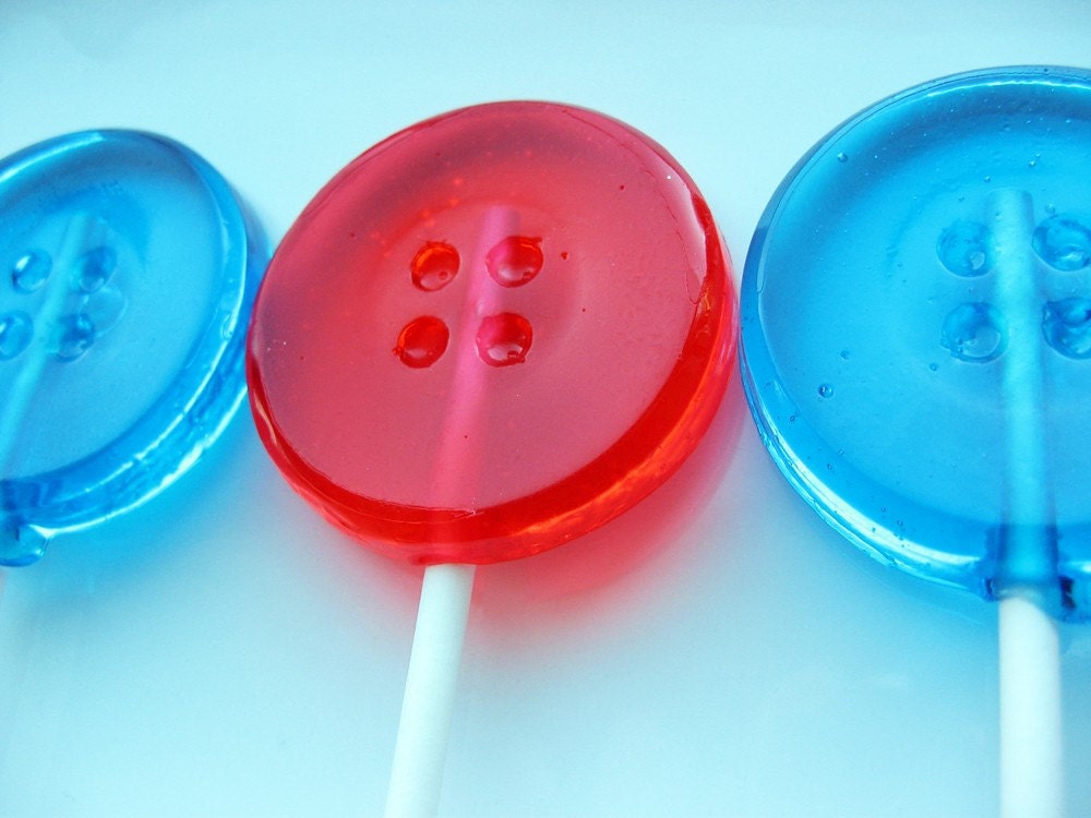 Shirt buttons hard candy lollipops - 12 pc. - MADE TO ORDER