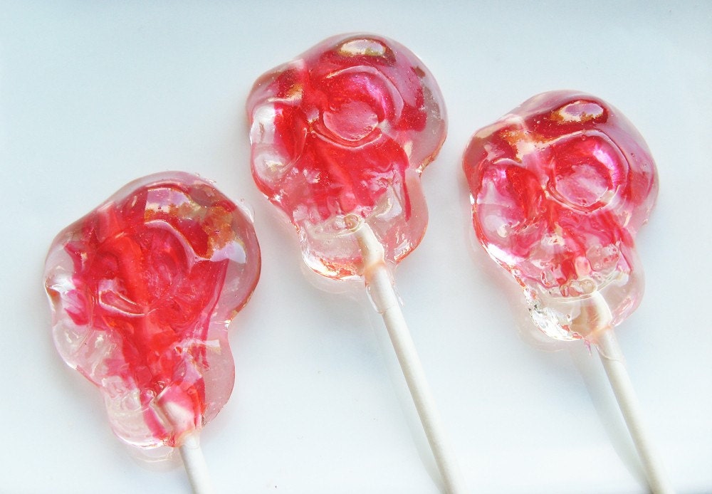 Bloody skull lollipop favors - 6 pc. - MADE TO ORDER