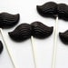 Original mustache on a stick hard candy lollipops - 6 pc. - READY TO SHIP