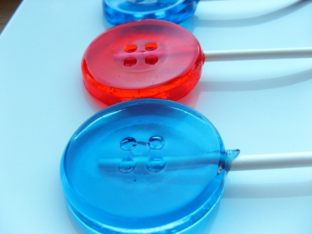 Shirt buttons hard candy lollipops - 12 pc. - MADE TO ORDER
