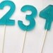 Style 1 - 4" Large number 3 hard candy lollipops - 3 pc. Featured in Martha Stewart Weddings December 2010 - MADE TO ORDER
