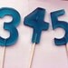 Style 1 - 4" Large number 3 hard candy lollipops - 3 pc. Featured in Martha Stewart Weddings December 2010 - MADE TO ORDER