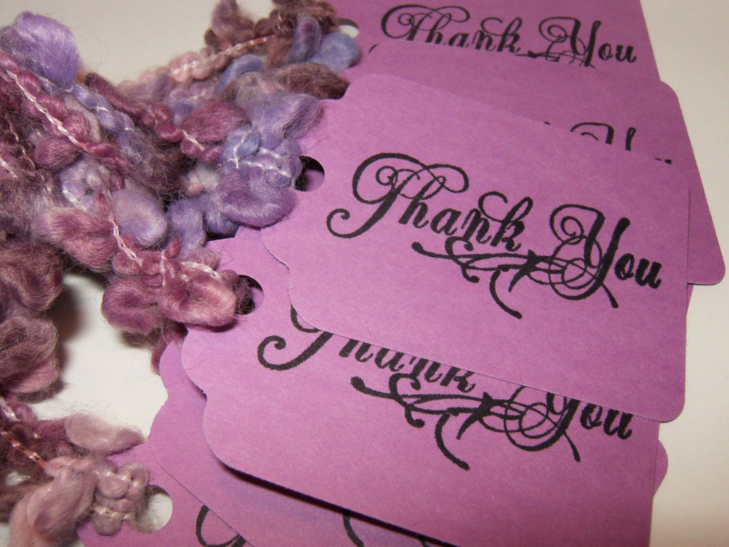 Gift Tags - Elegant Thank You - Mulberry (Set of 8)