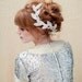 Silver Bridal headpiece, beaded leaf clip, fascinator, grecian, wedding headpiece, bridal hair piece, halo, Cleo Ships in 1 Month