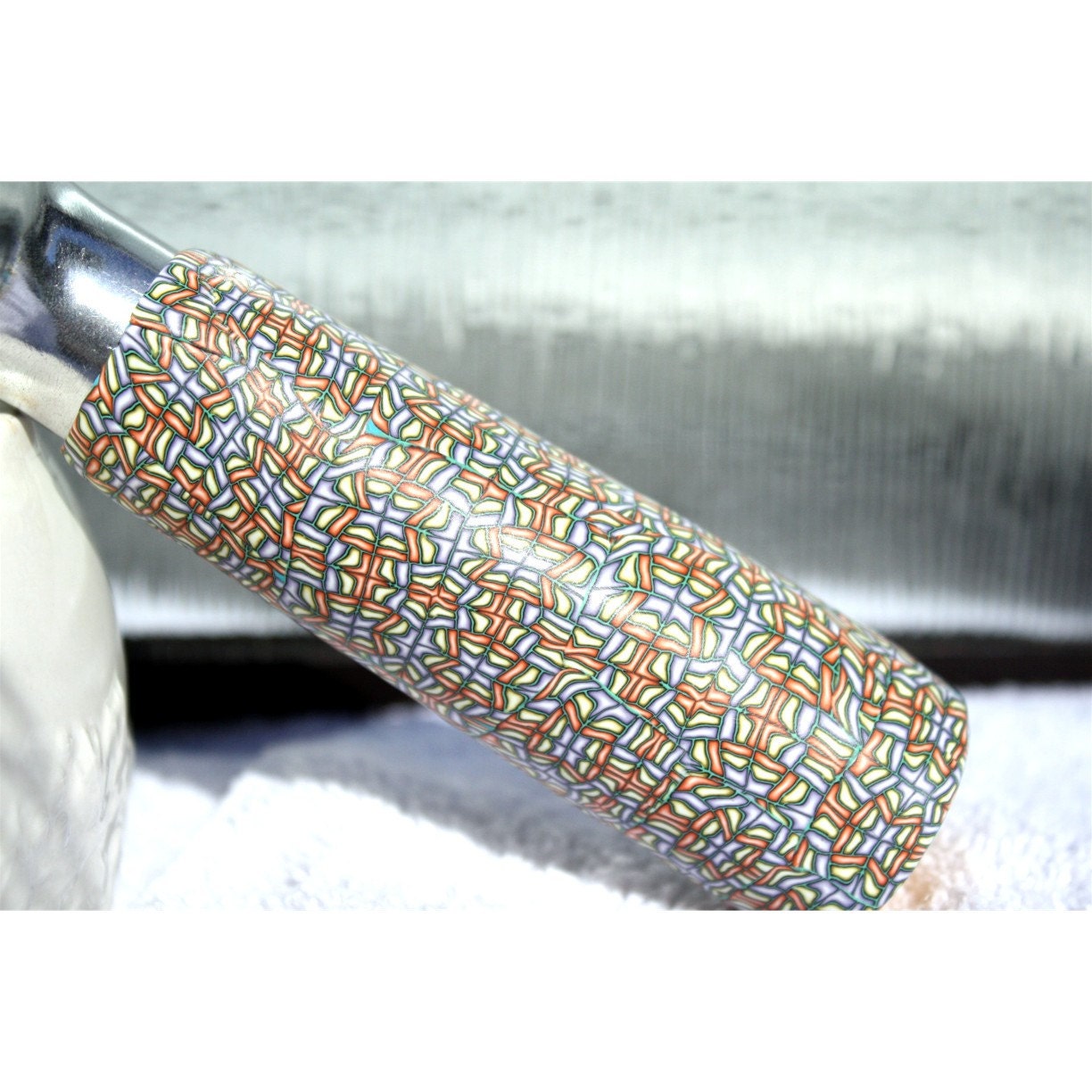 Ice cream scoop, 3 oz ice cream scoop with decorative polymer clay covered handle