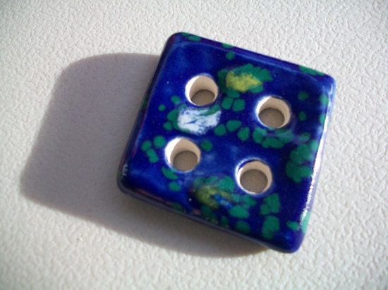 Chunky Monet's Garden Square Ceramic Button