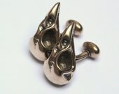 Bronze Bird Skull Cufflinks Crow Cuff Links