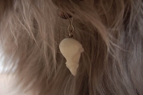 Sparrow Skull Cat Collar Charm - Fergies Choice -Bird Head